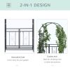 Outsunny 81" Metal Garden Arbor with Double Doors, Locking Gate