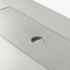 42inch Rectangle Steel Fire Pit Outdoor Fire Table with Glass Wind Guard