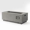 42inch Rectangle Steel Fire Pit Outdoor Fire Table with Glass Wind Guard
