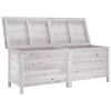 Patio Storage Box White 59.1"x19.7"x22.2" Solid Wood Fir