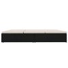 Convertible Sun Bed with Cushions Poly Rattan Black