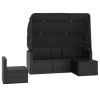 4 Piece Patio Sofa Set with Cushions Black Poly Rattan