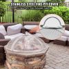 VEVOR Fire Pit Spark Screen Round 27", Reinforced Heavy Duty Steel Metal Cover