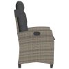 3 Piece Bistro Set with Cushions Gray Poly Rattan