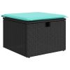 6 Piece Patio Sofa Set with Cushions Black Poly Rattan