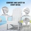 VEVOR Adirondack Chair Plastic Set of 2 All-Weather Folding Fire Pit White