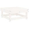 Patio Footstool with Cushion White Solid Wood Pine
