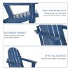 Folding Adirondack Chair, Faux Wood Patio & Fire Pit Chair, Weather Resistant HDPE for Deck, Outside Garden, Porch, Backyard, Blue