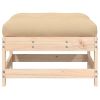 Patio Footstool with Cushion Solid Wood Pine