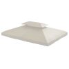 Outsunny 13' x 10' Gazebo Replacement Canopy, 2-Tier Top UV Cover for 9.84' x 9.84' Outdoor Gazebo, Cream White (Top Only)