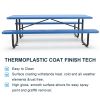 96" Expanded Metal Rectangular Picnic Table, Blue