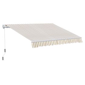 Outsunny 12' x 10' Retractable Awning Patio Awnings Sun Shade Shelter with Manual Crank Handle