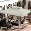 Outsunny 13' x 10' Gazebo Replacement Canopy, 2-Tier Top UV Cover for 9.84' x 9.84' Outdoor Gazebo, Cream White (Top Only)