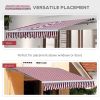 Outsunny 10' x 8' Retractable Awning, Patio Awnings, Sunshade Shelter w/ Manual Crank Handle, UV & Water-Resistant Fabric and Aluminum Frame for Deck