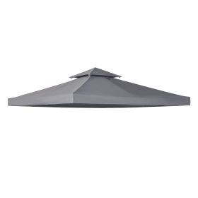 Outsunny 9.8' x 9.8' Gazebo Replacement Canopy, 2-Tier Top UV Cover for 9.84' x 9.84' Outdoor Gazebo, Dark Gray (TOP ONLY)