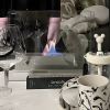 Table Top Fire Pit with Tempered Glass & Stainless Steel