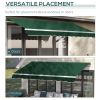 Outsunny 12' x 8' Retractable Awning Patio Awnings Sun Shade Shelter with Manual Crank Handle