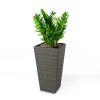 2-Pack Self-watering Planter - Hand Woven Wicker - Square - Expresso - as Pic