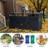 Garbage Bin Shed Stores 3 Trash Cans Metal Outdoor Shed