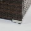 Outdoor Gas Fire Pit Square Dark Brown Wicker with Glass Rocks