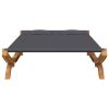 Patio Lounge Bed 65"x74.2"x18.1" Solid Bent Wood Anthracite