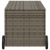 Garden Storage Box with Wheels Gray 50.2 Gal Poly Rattan