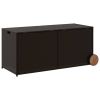 Garden Storage Box with Wheels Brown 74.8 Gal Poly Rattan