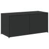 Garden Storage Box Black 74.8 Gal Poly Rattan