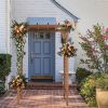 152*60*215cm Beautiful And Practical Flat-Topped Wooden Arch  Dark Brown
