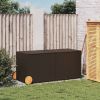 Garden Storage Box with Wheels Brown 74.8 Gal Poly Rattan