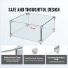 VEVOR Gas Fire Pit Wind Guard for Square Fire Table, 15 x 15 x 7 inch Clear Tempered Wind Guard for Firepits, 0.31 inch Thick Square Glass Shield