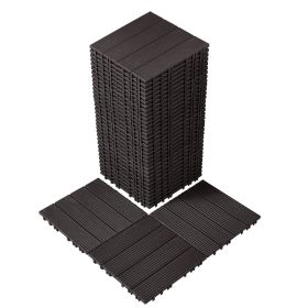 VEVOR Interlocking Deck Tiles 36 Pack 12"x12" Waterproof for Porch Dark Brown