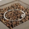 Outdoor Propane Fire Pit Table 28-inch Imitation Stone Square Concrete Propane Fire Pit with Lava Rocks and Rain Cover 50