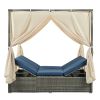 U_Style Adjustable Sun Bed With Curtain,High Comfort,With 3 Colors