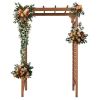 152*60*215cm Beautiful And Practical Flat-Topped Wooden Arch  Dark Brown