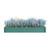 Raised Garden Bed Kit - Metal Raised Bed Garden7.6x3.7x0.98ft for Flower Planters;  Vegetables Herb Black - Green