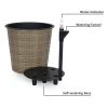 13.4" Self watering Wicker Decor Planter