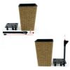 2-Pack Smart Self-watering Square Planter for Indoor and Outdoor - Hand Woven Wicker - Brown - as Pic