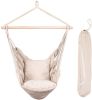 Hammocks Hanging Rope  Chair Swing Seat with Two Seat Cushions and Carrying Bag;  Weight Capacity 300 Lbs;  Natural