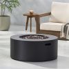 32" Patio 40,000 BTU Round Iron Propane Fire Pit, Dark Grey (Tank Cover not Included)
