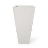 13" Outdoor Modern MGO Small Cast Stone Planter,