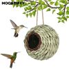 Charming Decorative Hummingbird House Hand-woven Hung Straw Nest Natural Grass