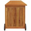 Patio Storage Box with Wheels 59.1"x19.7"x22.8" Solid Wood Acacia