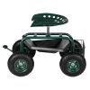 75*45*47cm Iron Short Handle Garden Seat Car, Garden Cart Rolling Work Seat