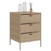 Patio Storage Cabinet Beige 21.7"x23.2"x31.5" Poly Rattan