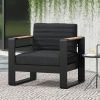 Outdoor Club Chair, Black + Natural + Dark Gray