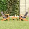 3 Piece Adirondack Patio Lounge Set Solid Wood Acacia