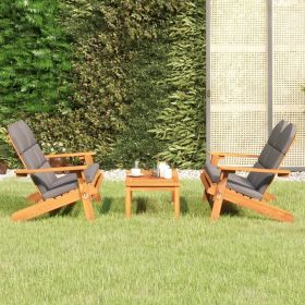 3 Piece Adirondack Patio Lounge Set Solid Wood Acacia