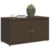 Patio Storage Cabinet Brown 43.3"x21.7"x23.8" Poly Rattan