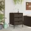 Patio Storage Cabinet Brown 21.7"x23.2"x31.5" Poly Rattan